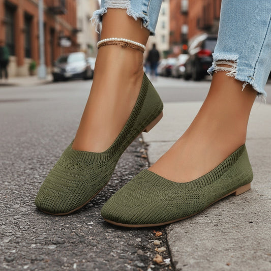 Knitted Slip-On Shoes — Plus Size Breathable Sneakers, EU 36-43