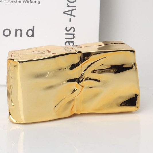 Gold Silver Metallic Embossed Evening Clutch Bag — Wedding Guest & Prom
