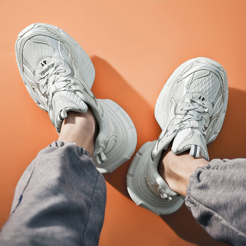 Chunky Sole Knit Sneakers — Lightweight Breathable Trainers, EU 40-44