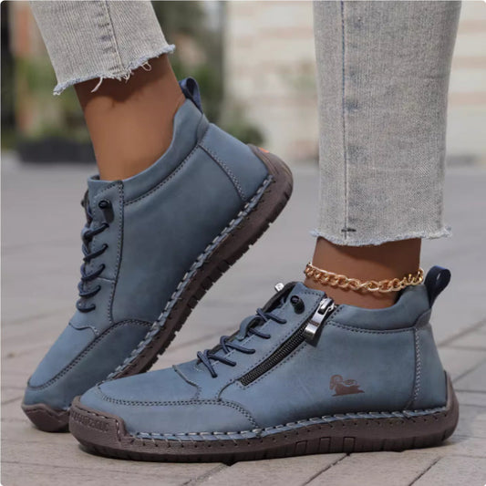 Handmade Lace-Up Flat Shoes — Wide & Plus Size, Standing All Day, EU 35-48