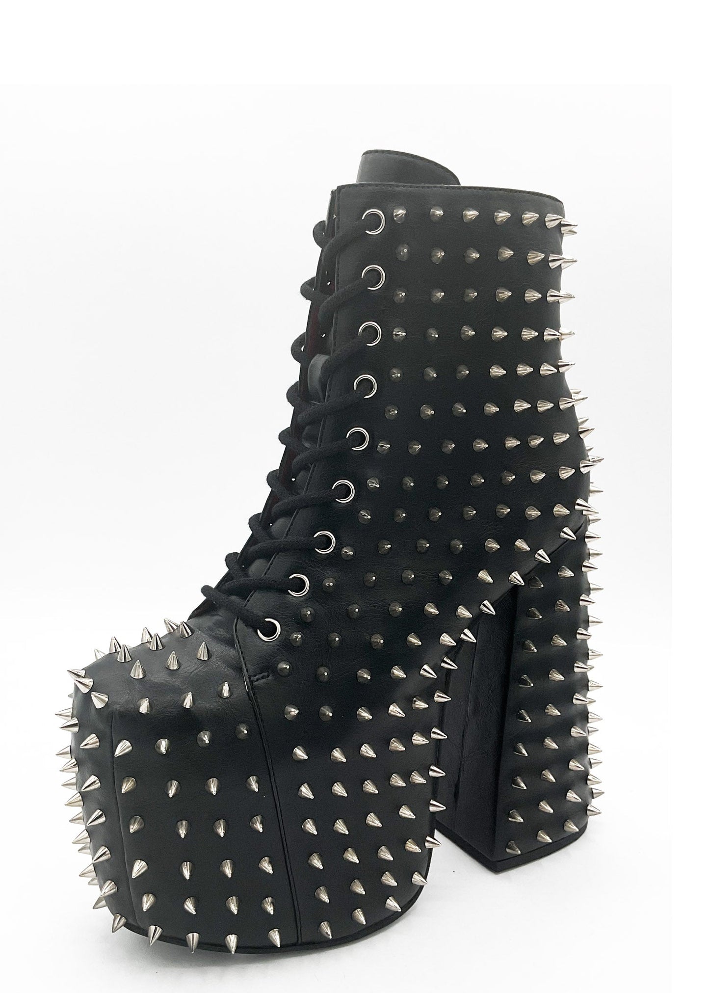 Leather Lace-Up Combat Boots — Chunky Sole, Wide Size Range