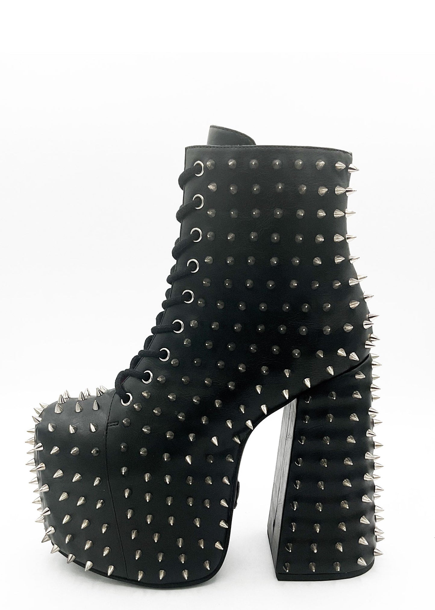 Leather Lace-Up Combat Boots — Chunky Sole, Wide Size Range