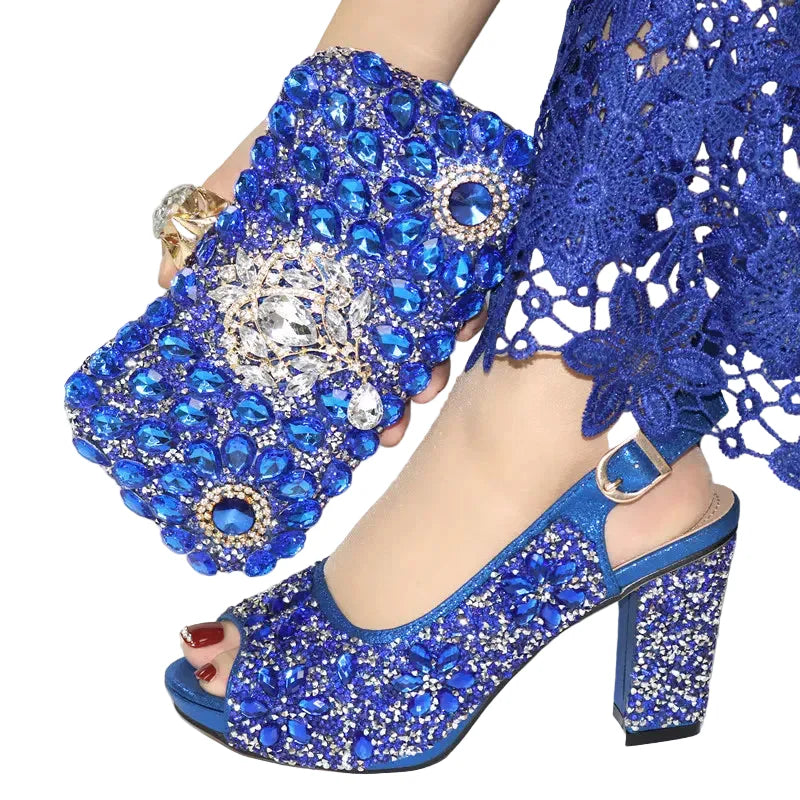 Gold Silver Black Heels & Matching Clutch Bag Set — Wedding Guest & Church, EU 37-43