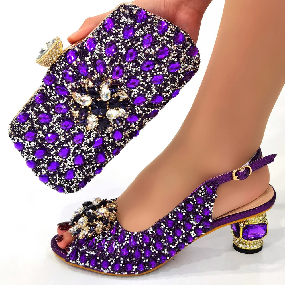 Gold Silver Red Heels & Matching Clutch Bag Set — Wedding Guest & Prom, EU 37-43