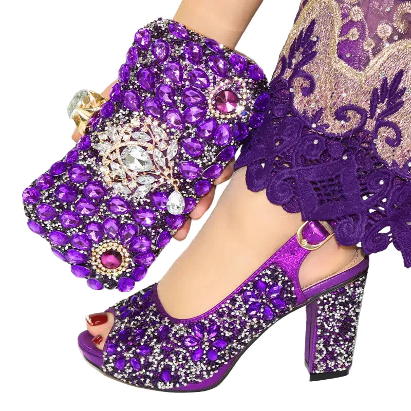Gold Silver Black Heels & Matching Clutch Bag Set — Wedding Guest & Church, EU 37-43