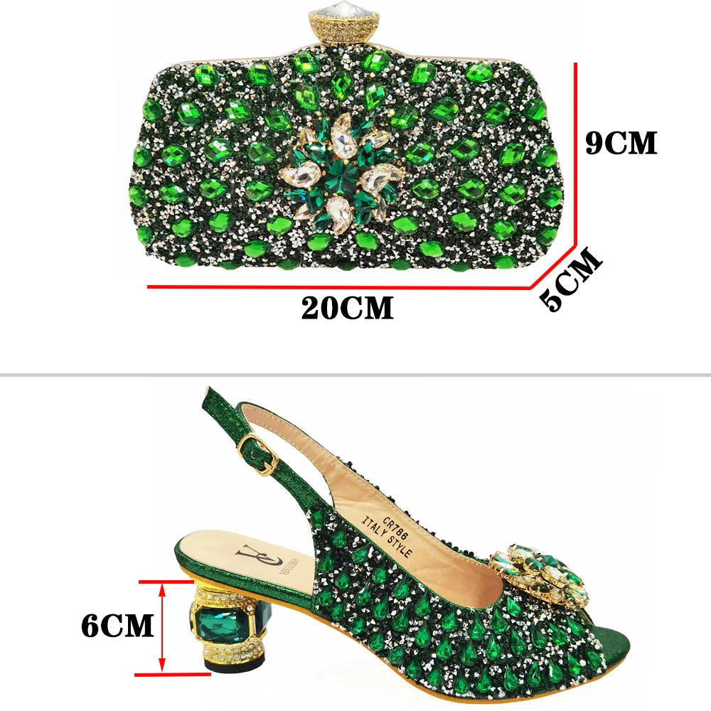 Gold Silver Red Heels & Matching Clutch Bag Set — Wedding Guest & Prom, EU 37-43