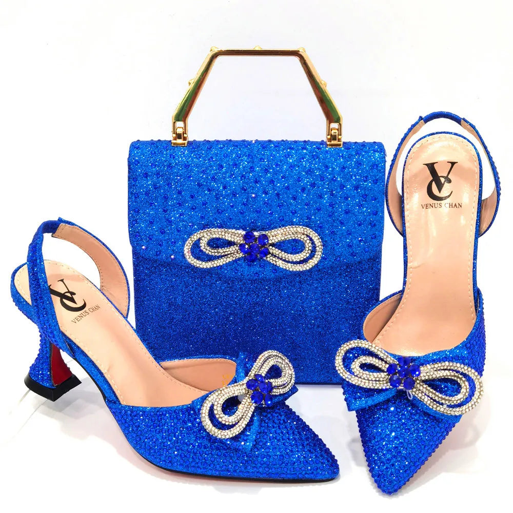 Gold Silver Black Platform Heels & Matching Clutch Bag Set — Aso Ebi & Owambe, EU 37-43