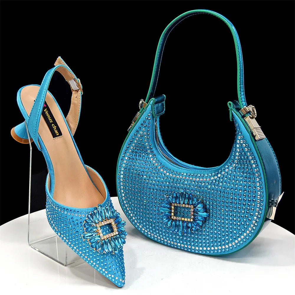 Gold Silver Black Platform Peep-Toe Heels & Clutch Bag Set — Wedding Guest, EU 37-43