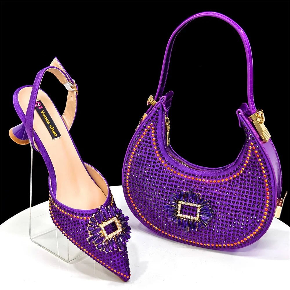 Gold Silver Black Platform Peep-Toe Heels & Clutch Bag Set — Wedding Guest, EU 37-43
