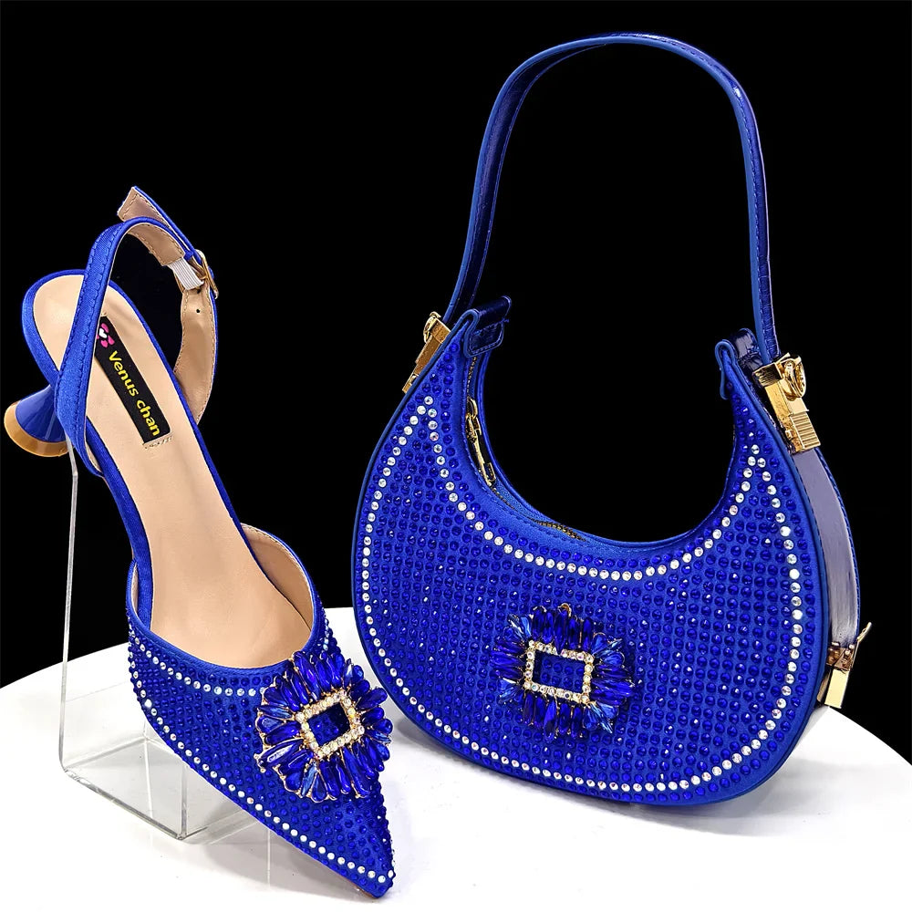 Gold Silver Black Platform Peep-Toe Heels & Clutch Bag Set — Wedding Guest, EU 37-43