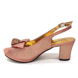 Latest Peep Toe Shoes Matching Bag Set For Wedding Party