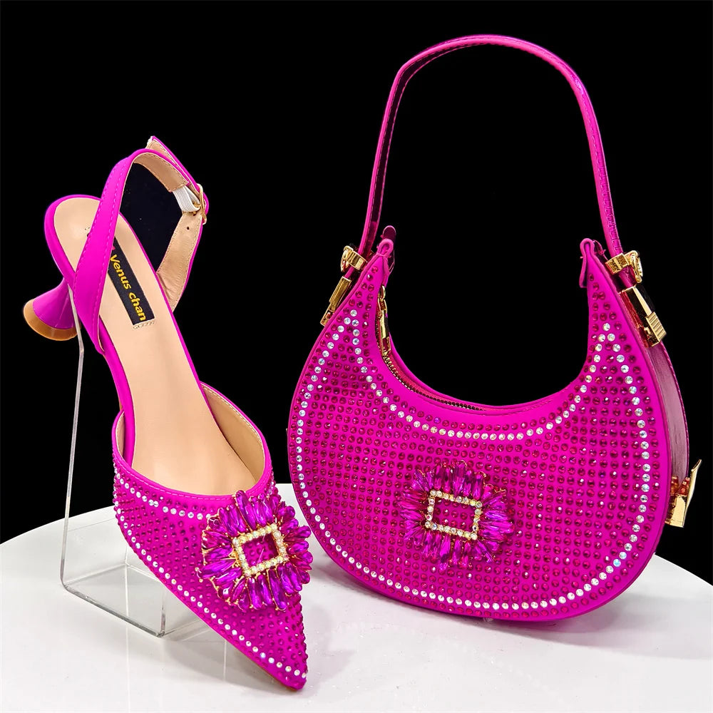 Gold Silver Black Platform Peep-Toe Heels & Clutch Bag Set — Wedding Guest, EU 37-43