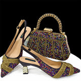 Women's Shoes and Bag Set with Rhinestone