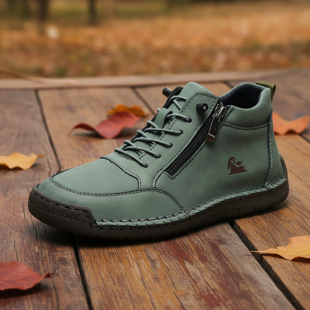 Handmade Lace-Up Flat Shoes — Wide & Plus Size, Standing All Day, EU 35-48