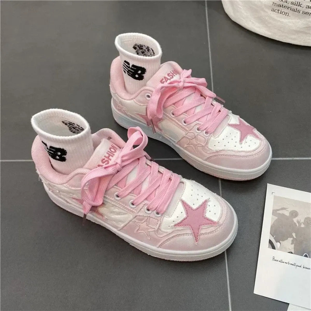 Y2K Chunky Platform Sneakers — Pink & White Fashion Trainers, EU 35-44